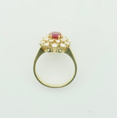 Timeless Elegance: Ruby & Diamond Ring in 18K Yellow Gold