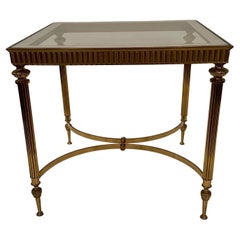 Classically Elegant Maison Jansen Style Brass End Table