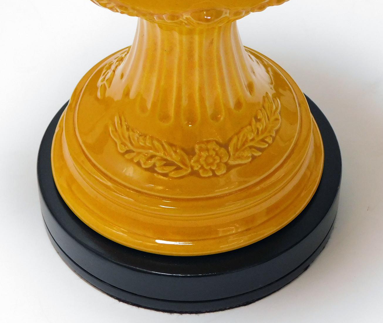 Glazed Classically-Inspired Italian 1960's Urn-Form Lamps with Lion Mask Motifs For Sale