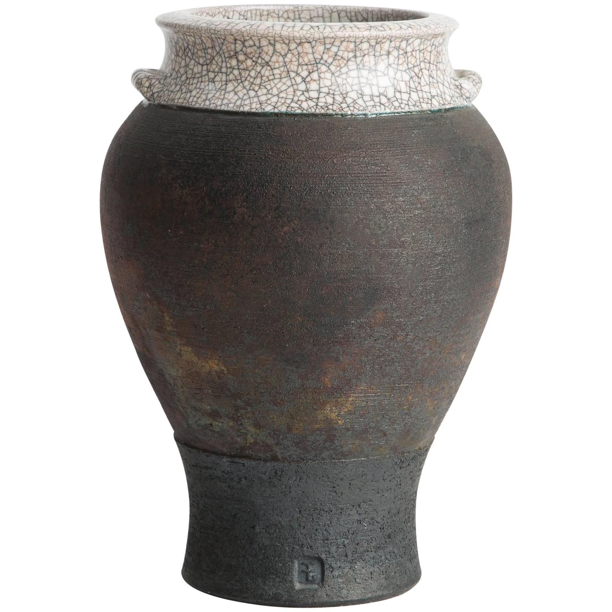 Classically Shaped Crackle Glaze Vase