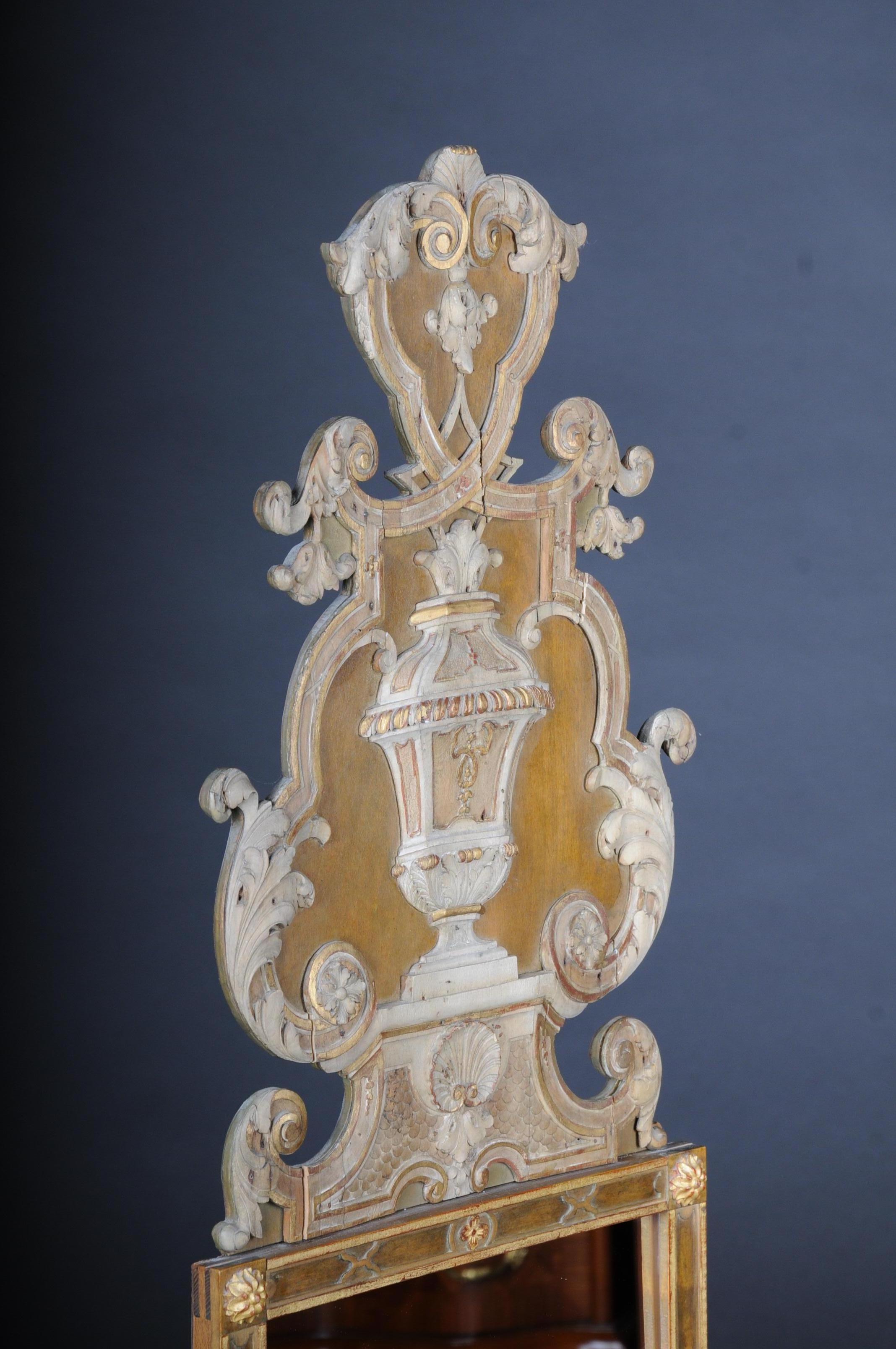 Classicism Wall Mirror, Colored 19th Century For Sale 14