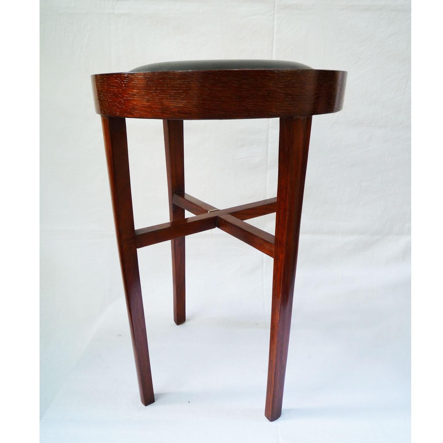 Classicist Stool with Leather Upholstery 2