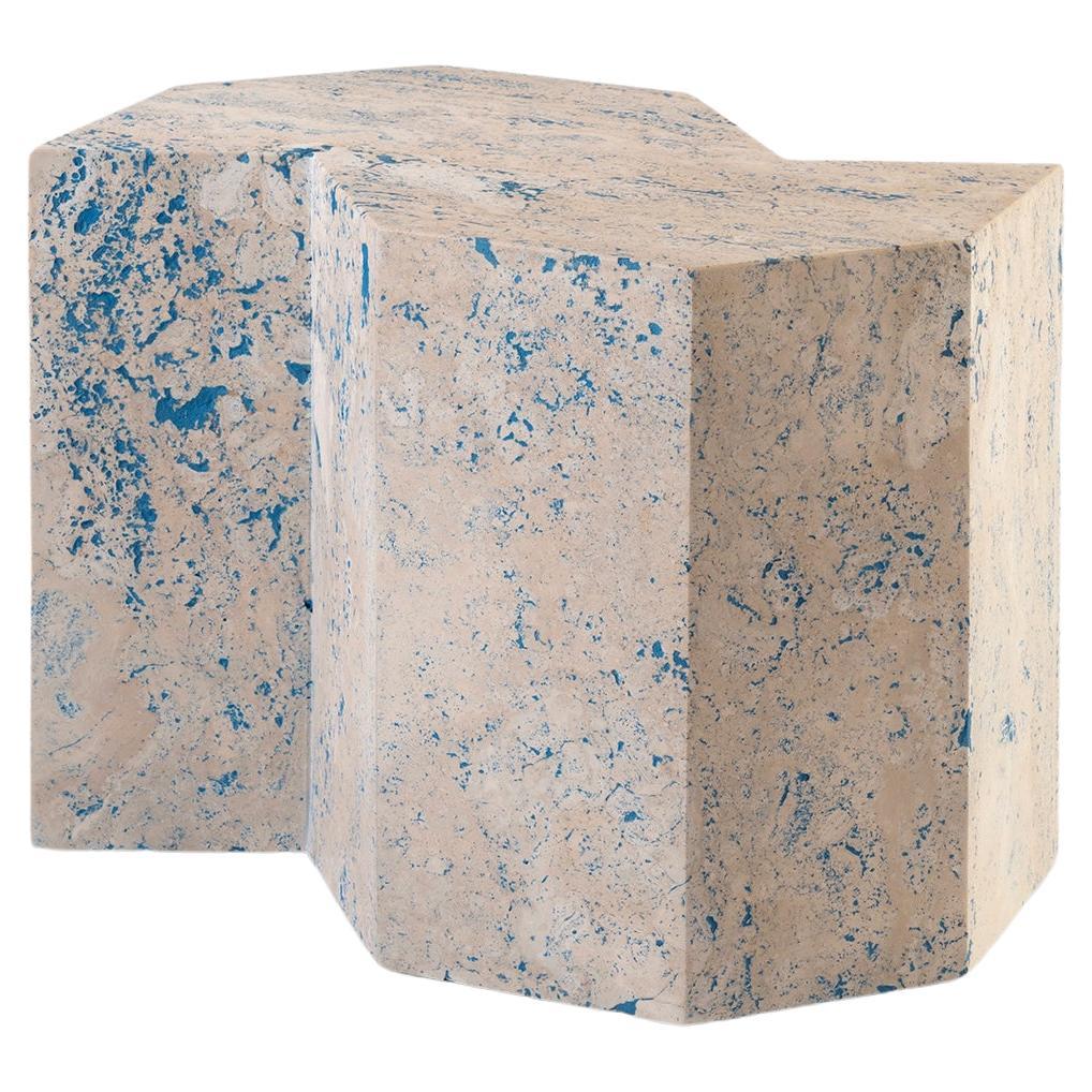 Classico Scomposto - CLS 01 Contemporary side table in travertine  For Sale