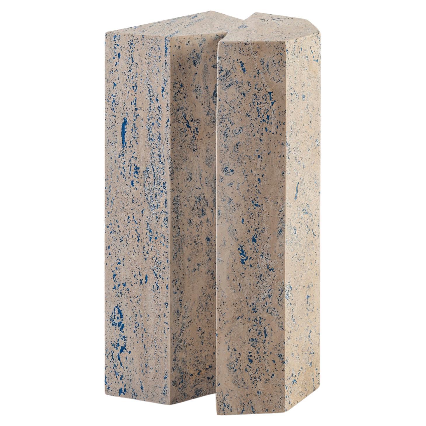 Classico Scomposto - CLS 02 Contemporary side table in travertine  For Sale