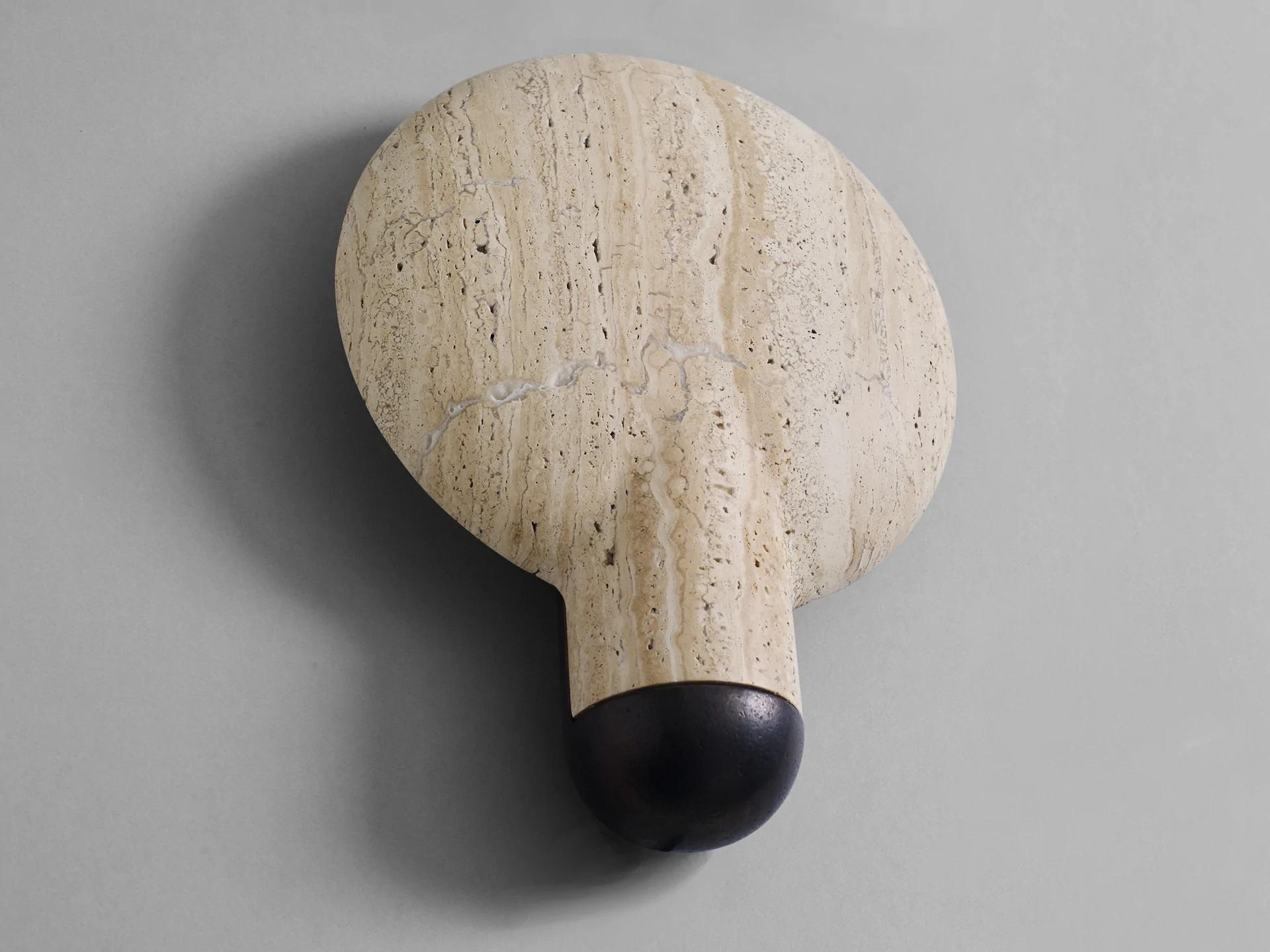 Modern Classico Travertine Wall Sconce by Henry Wilson
