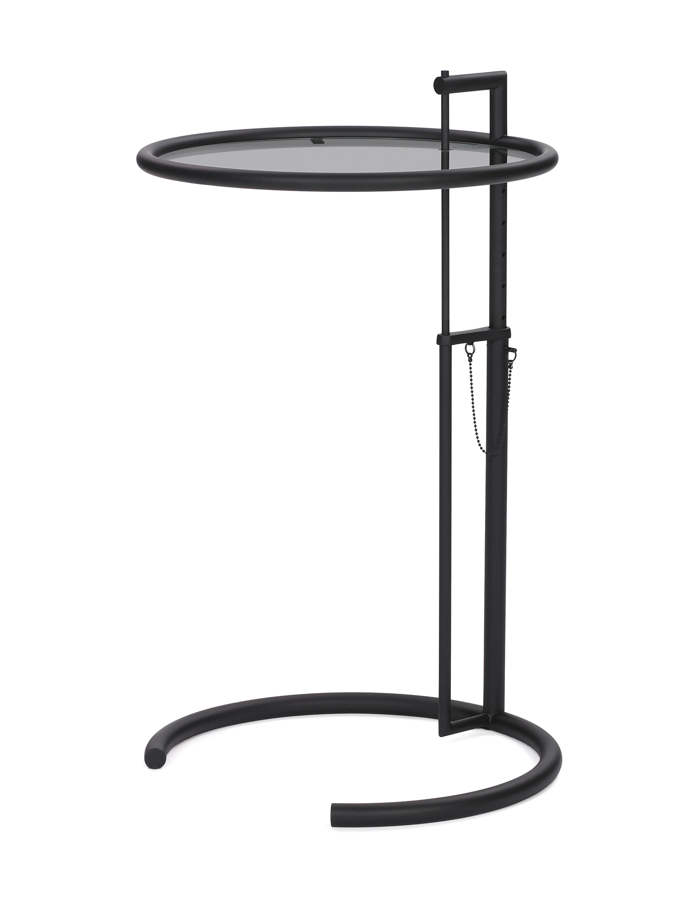 Verstellbarer ClassiCon-Tisch E 1027 in Schwarz und Rauchglas von Eileen Gray (Moderne) im Angebot