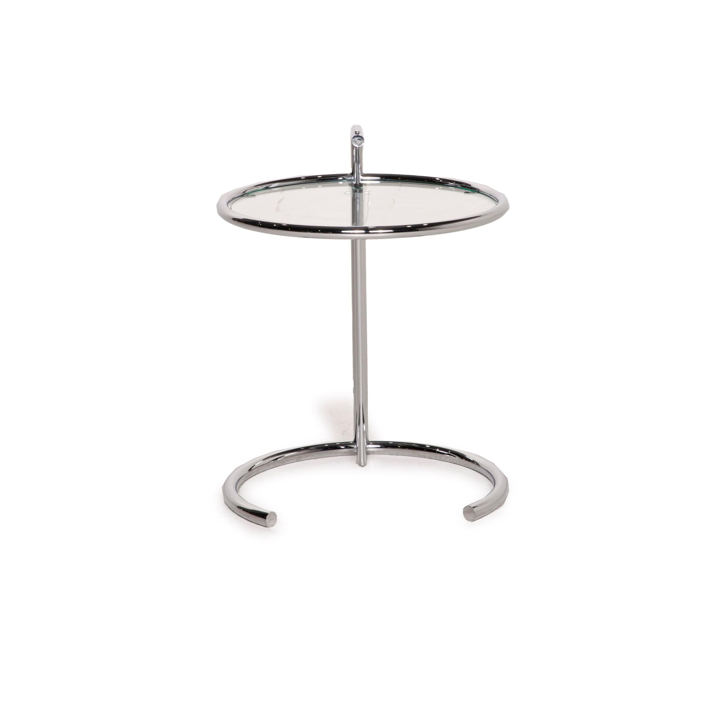 ClassiCon Adjustable Table E1027 Glass Table Side Table Chrome by Eileen Gray In Good Condition In Cologne, DE