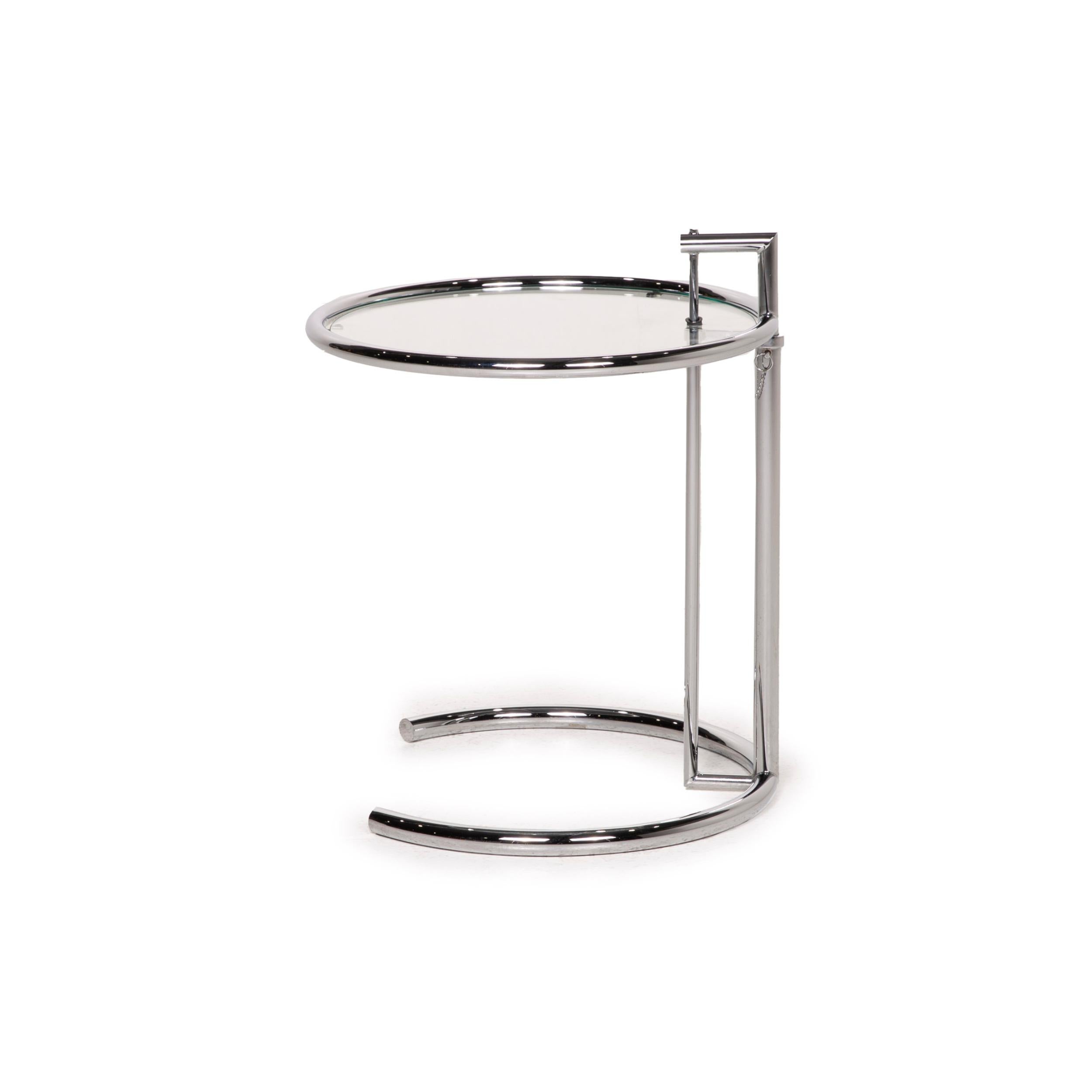 ClassiCon Adjustable Table E1027 Glass Table Side Table Chrome by Eileen Gray 1