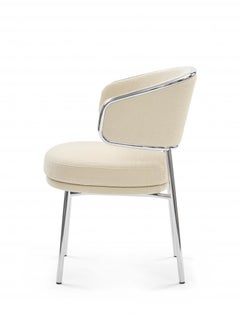 Sillón ClassiCon Aristo de Sebastian Herkner, acero cromado y Bouclé Neve