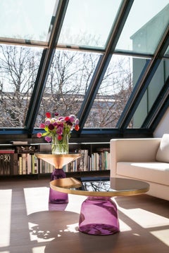 ClassiCon Bell Coffee Table by Sebastian Herkner, Amethyst Violet Glass & Brass