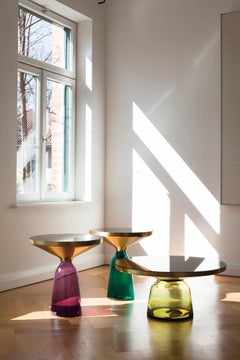 ClassiCon Bell Coffee Table by Sebastian Herkner, Olive Green Glass & Brass