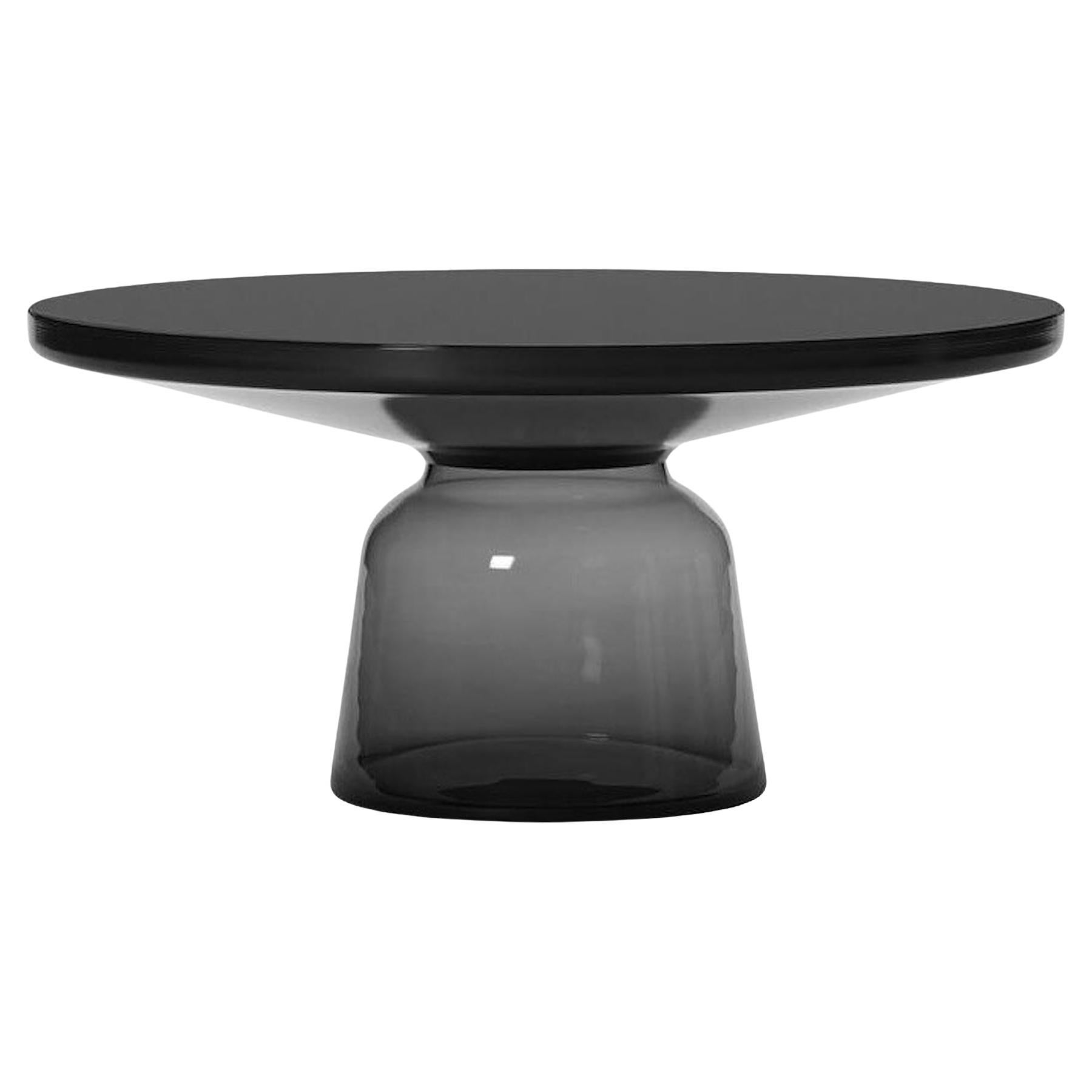ClassiCon Bell Coffee Table by Sebastian Herkner, Quartz Grey Glass & Black For Sale