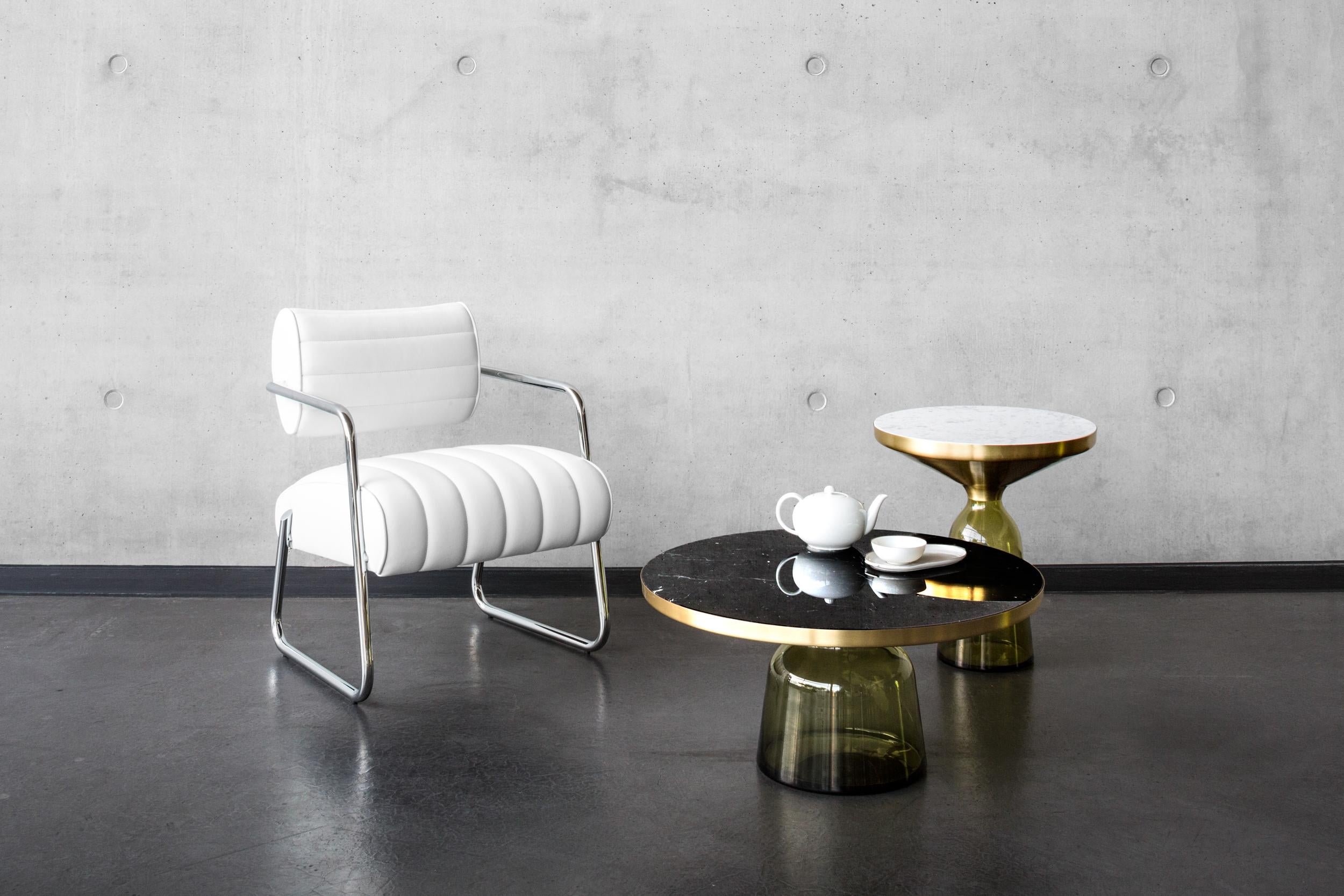 Hand-Crafted ClassiCon Bell Coffee Table in Brass and Quartz Grey by Sebastian Herkner For Sale