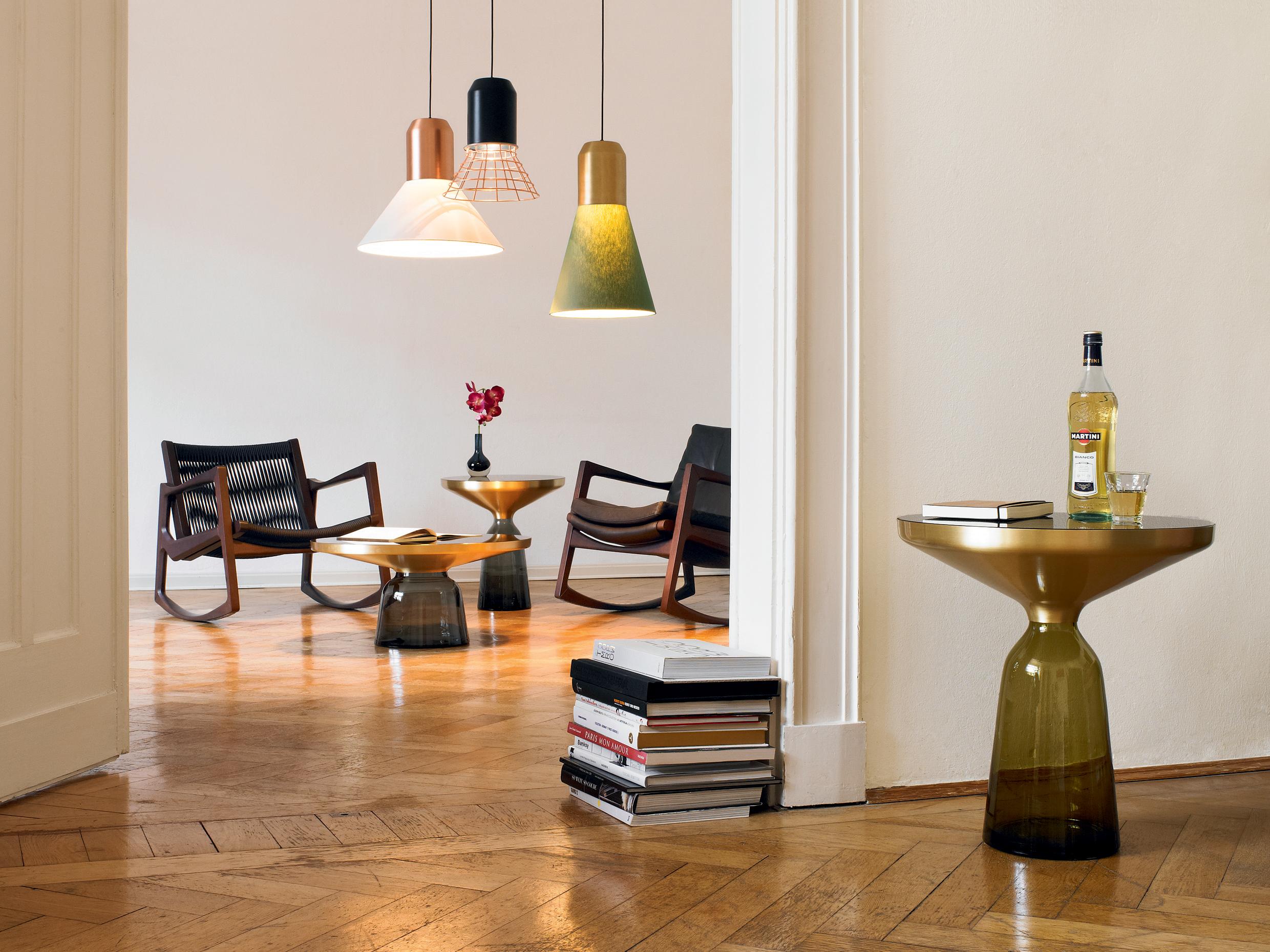Contemporary ClassiCon Bell Light Pendant Lamp in Grey Copper Cage by Sebastian Herkner