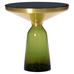ClassiCon Bell Side Table by Sebastian Herkner, Olive Green Glass & Brass