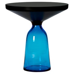 ClassiCon Bell Side Table by Sebastian Herkner, Sapphire Blue Glass & Black