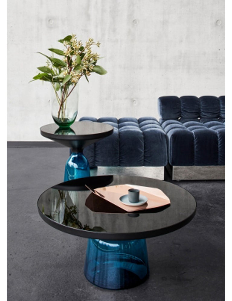 ClassiCon Bell Side Table in Black and Sapphire Blue by Sebastian ...