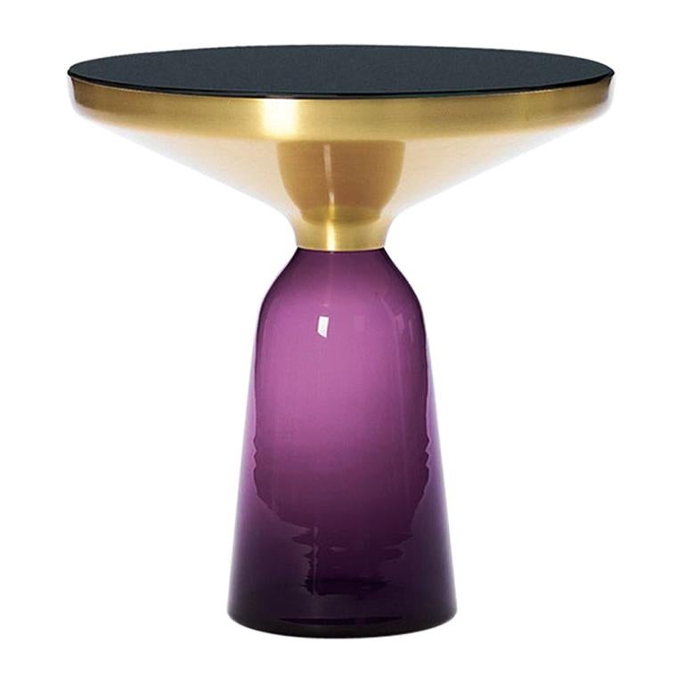 ClassiCon Bell Side Table in Brass & Amethyst Violet by Sebastian Herkner For Sale