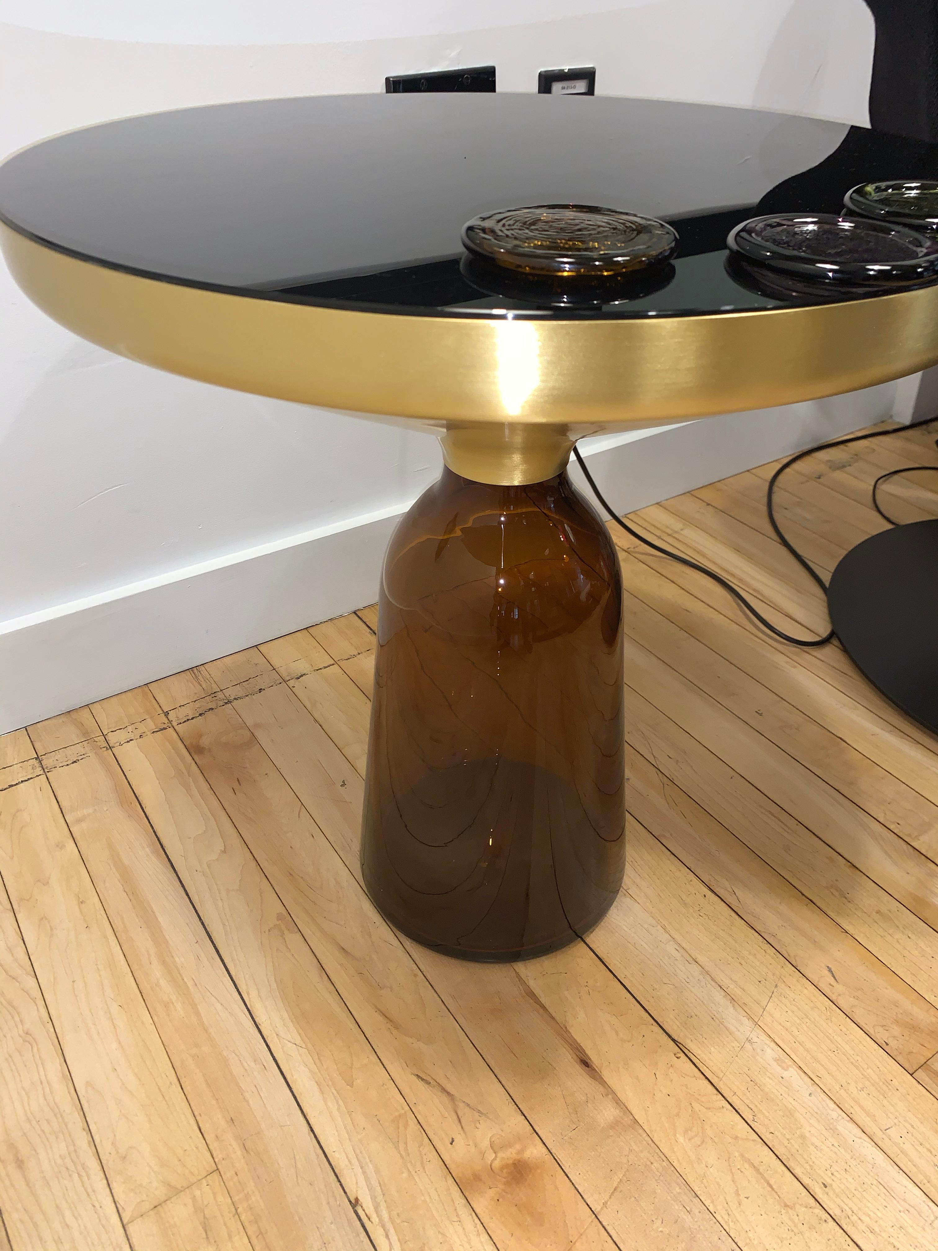 ClassiCon Bell Side Table in Brass and Amber Designed by Sebastian Herkner 3