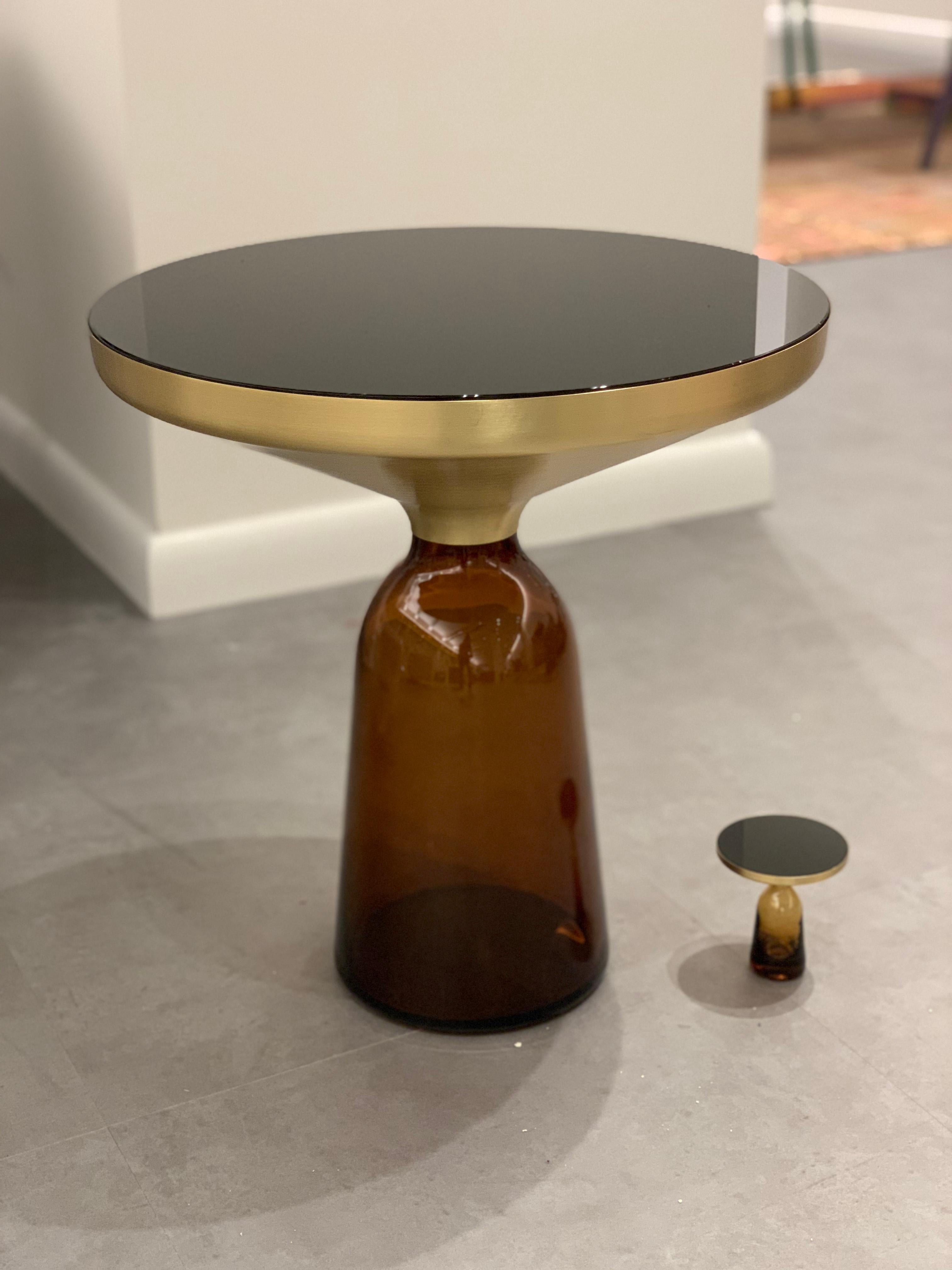 ClassiCon Bell Side Table in Brass and Amber Designed by Sebastian Herkner 4