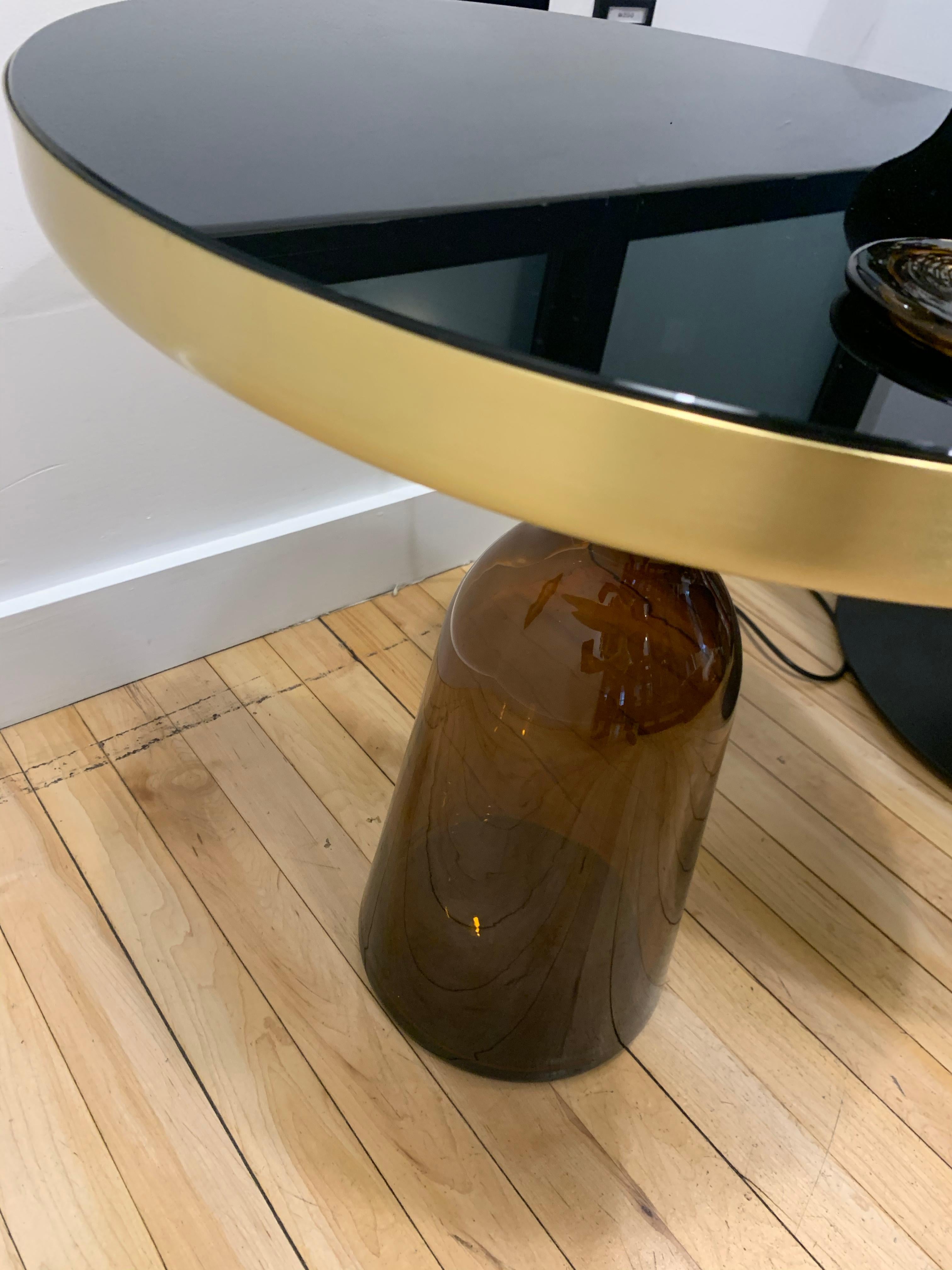 ClassiCon Bell Side Table in Brass and Amber Designed by Sebastian Herkner 1