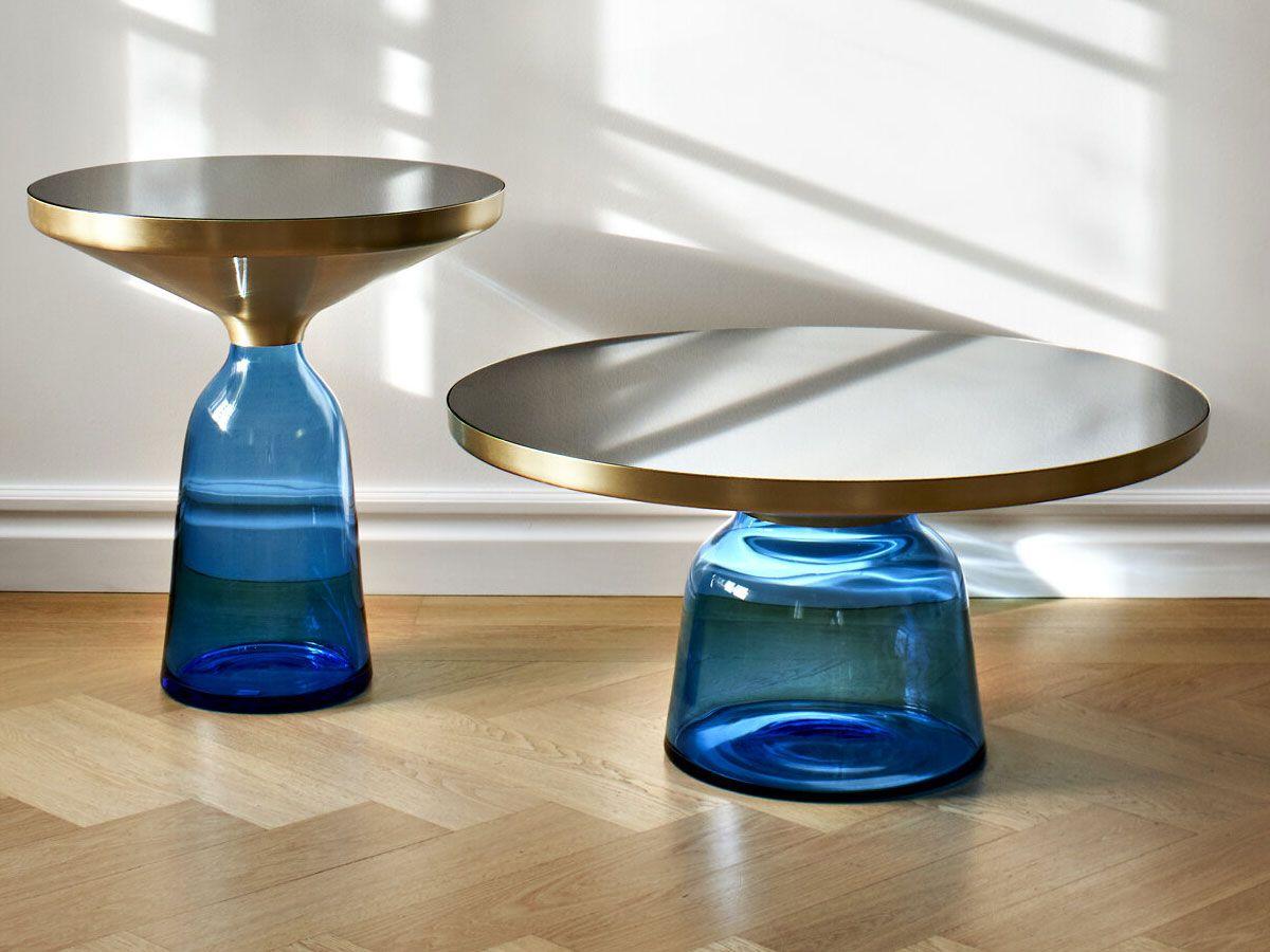 ClassiCon Bell Side Table in Brass and Sapphire by Sebastian Herkner STOCK In Good Condition In New York, NY