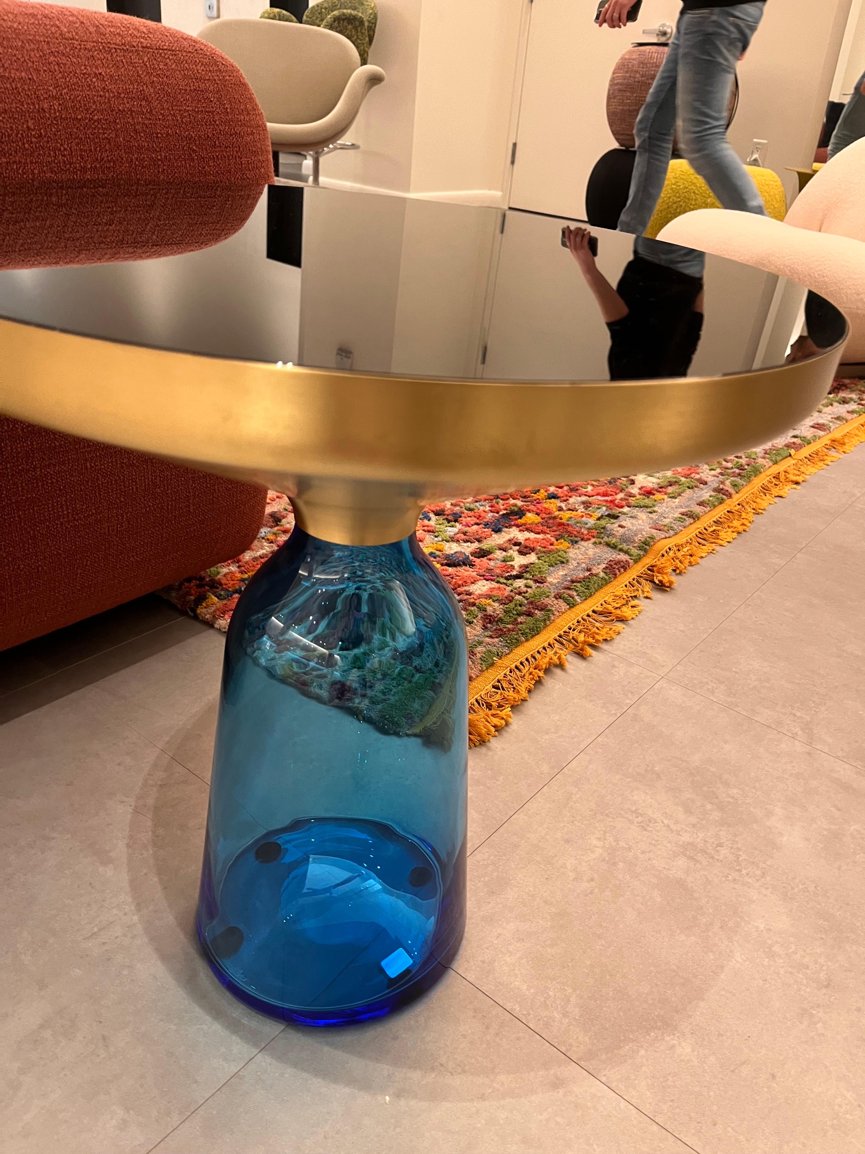 Modern ClassiCon Bell Side Table in Brass and Sapphire by Sebastian Herkner STOCK