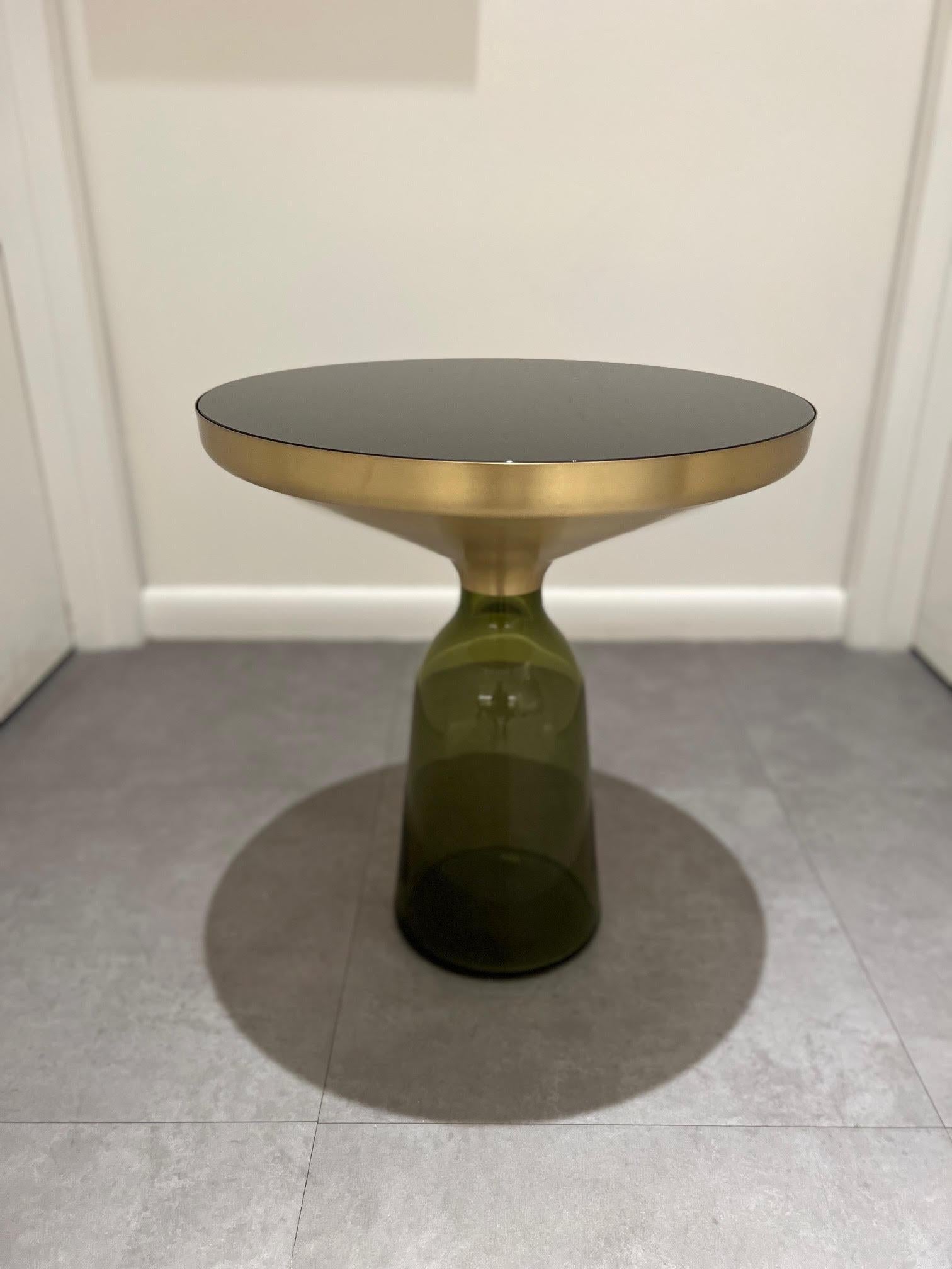 ClassiCon Bell Side Table in Brass and Topaz Designed by Sebastian Herkner In Excellent Condition For Sale In New York, NY