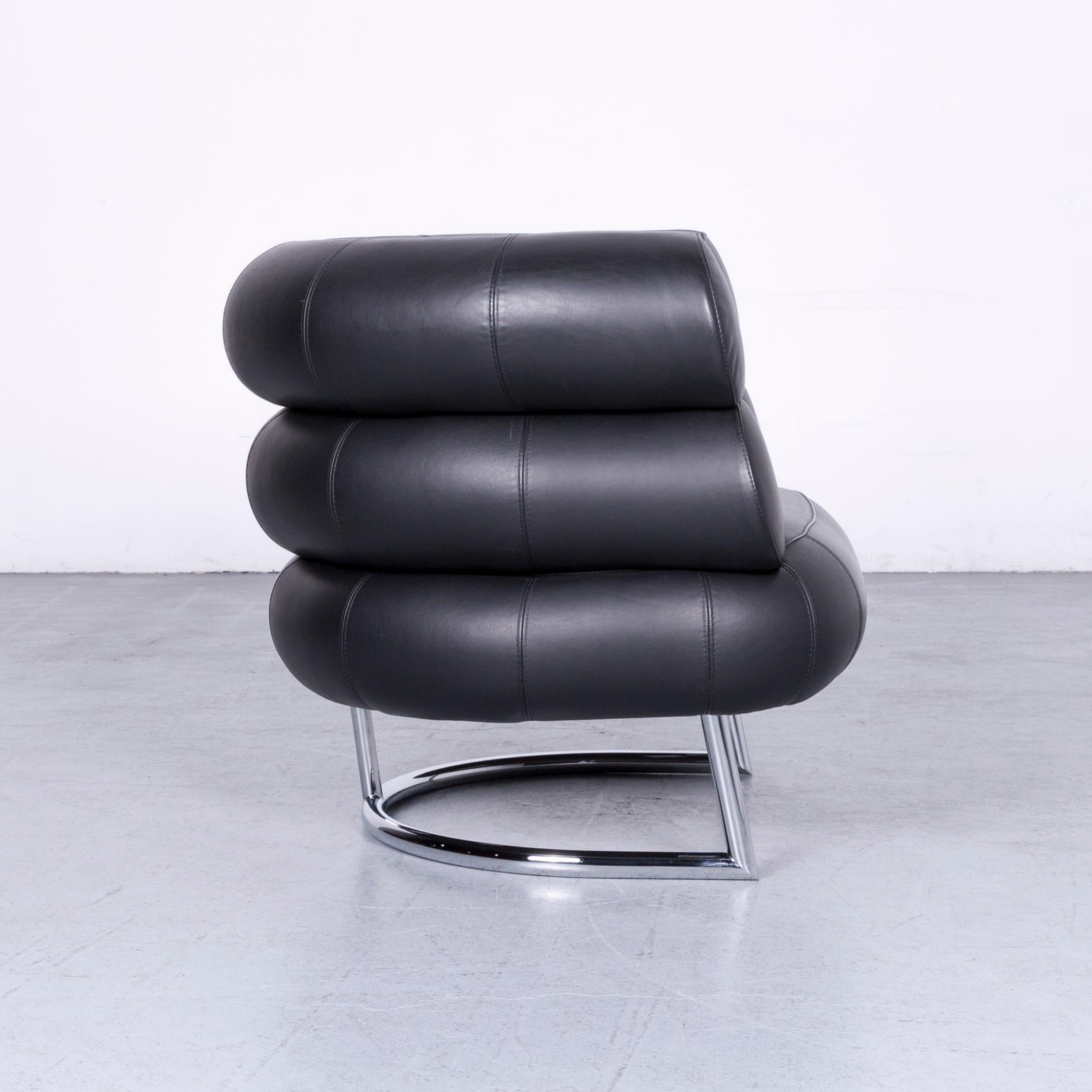 Modern ClassiCon Bibendum Chair Designer Leather Armchair Black Genuine Leather Chair For Sale