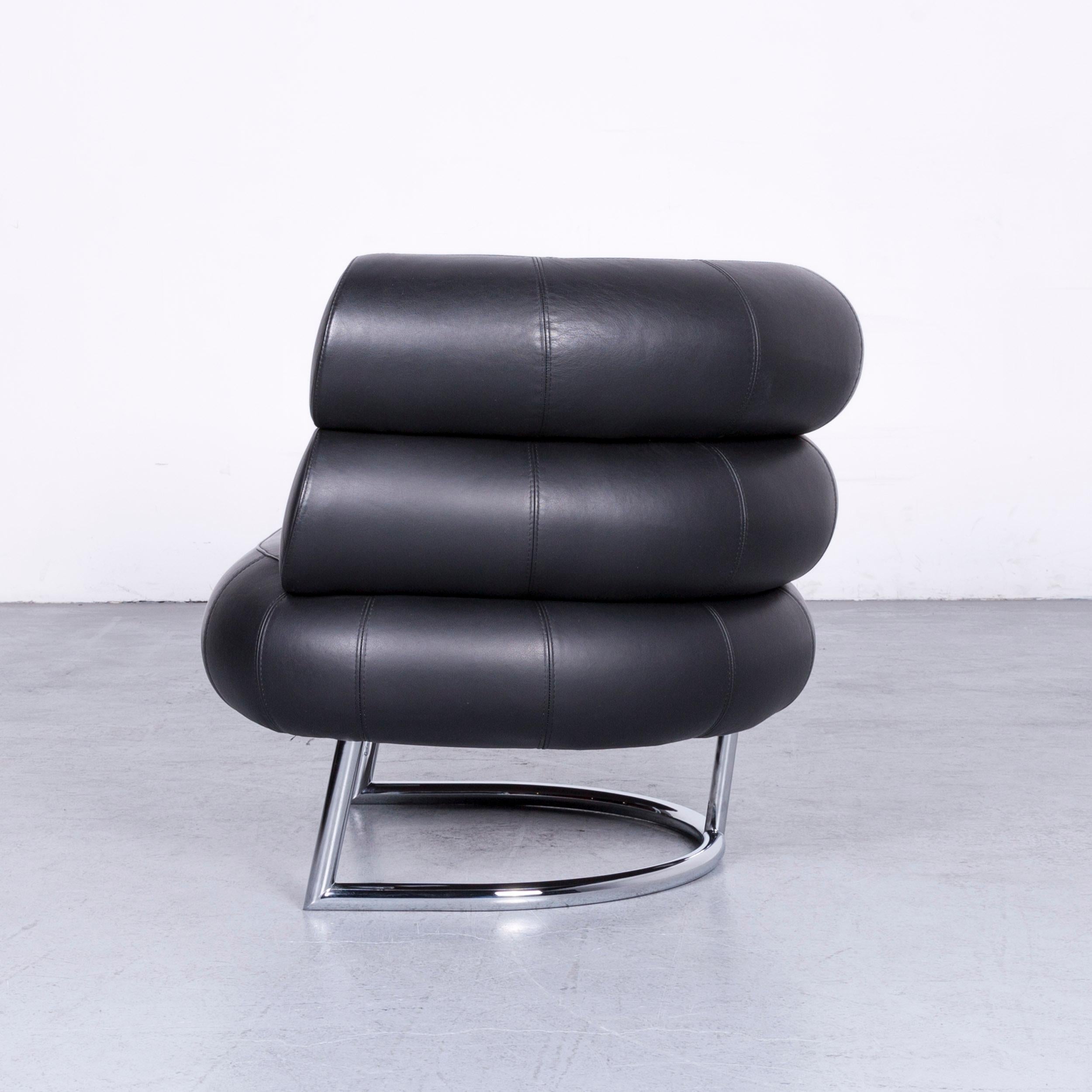ClassiCon Bibendum Chair Designer Leather Armchair Black Genuine Leather Chair In Excellent Condition For Sale In Cologne, DE