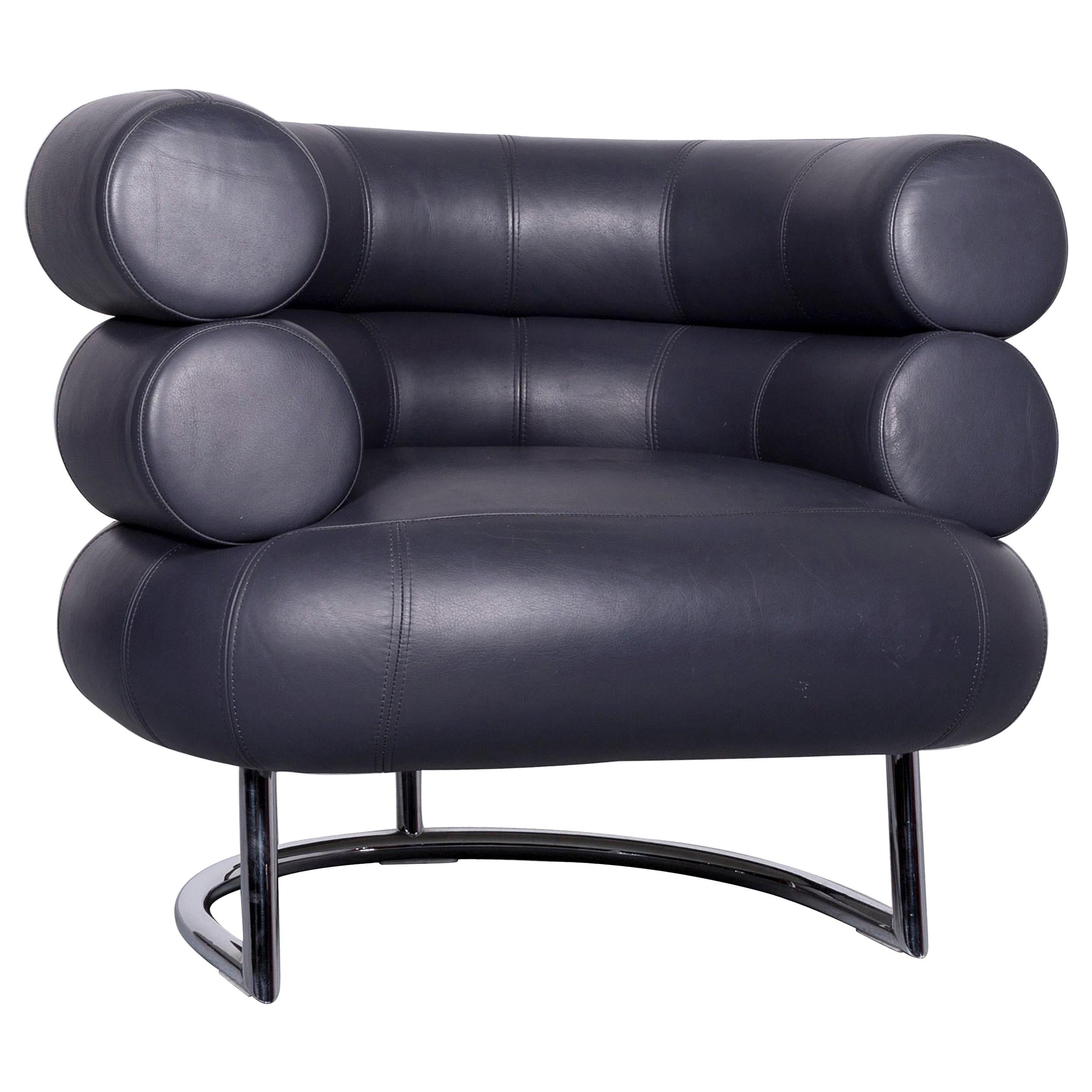 ClassiCon Bibendum Chair Designer Leather Armchair Blue For Sale