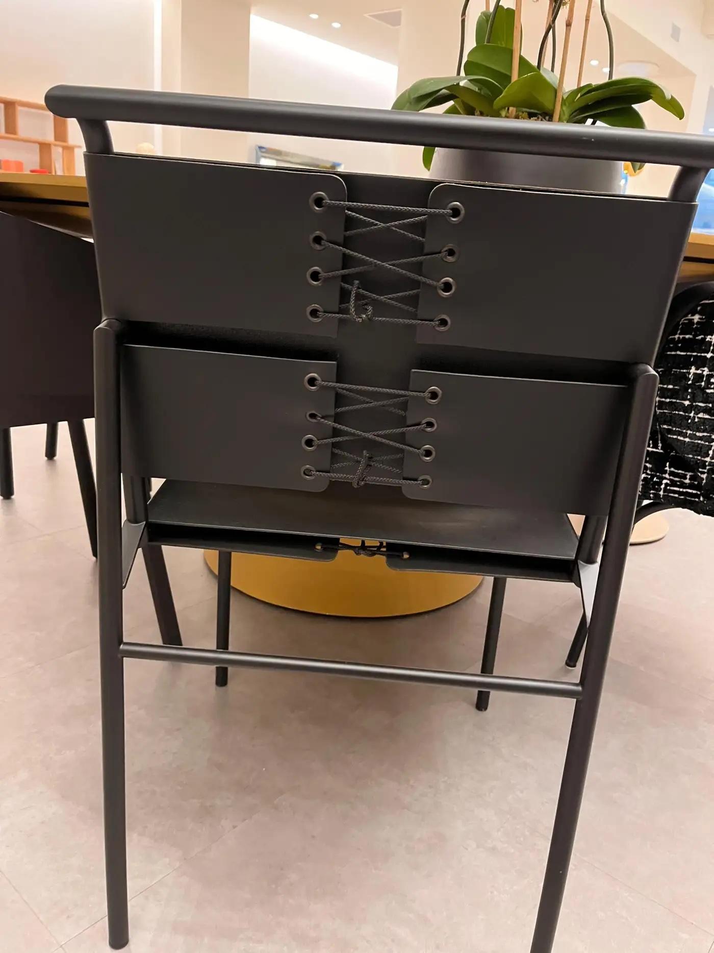 German ClassiCon Black Leather Roquebrune Chair by Eileen Gray in Stock For Sale