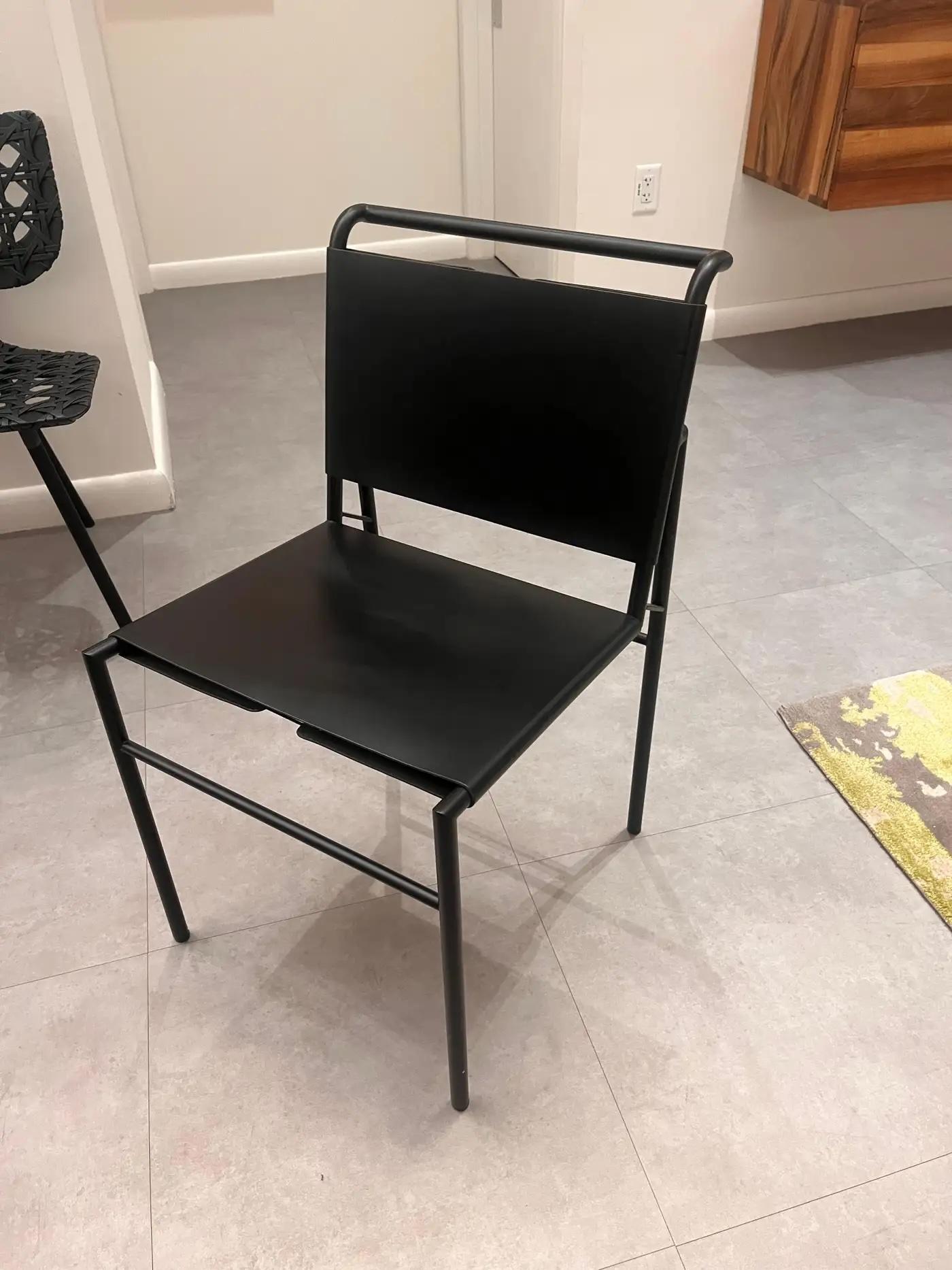 Contemporary ClassiCon Black Leather Roquebrune Chair by Eileen Gray in Stock For Sale