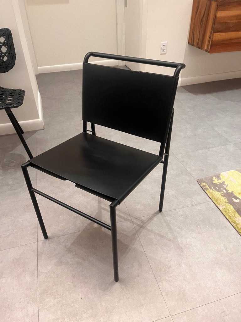 ClassiCon Black Leather Roquebrune Chair by Eileen Grey in Stock For