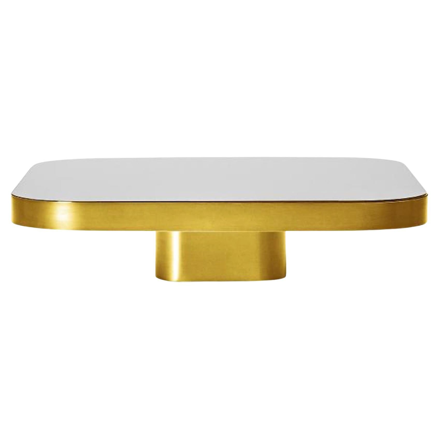 ClassiCon Bow Coffee Table No. 1 by Guilherme Torres, Brass & Black Glass For Sale