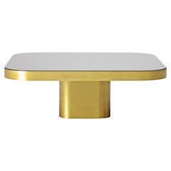 ClassiCon Bow Coffee Table No. 2 by Guilherme Torres, Natural Brass & Black Glas