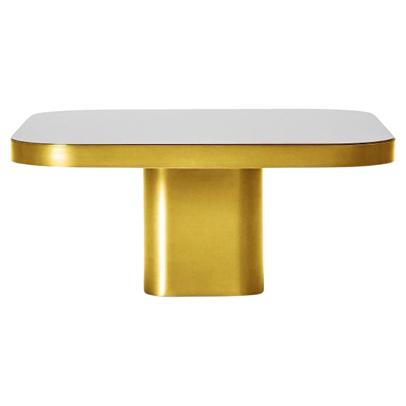 ClassiCon Bow Coffee Table No. 3 by Guilherme Torres, Natural Brass & Glass