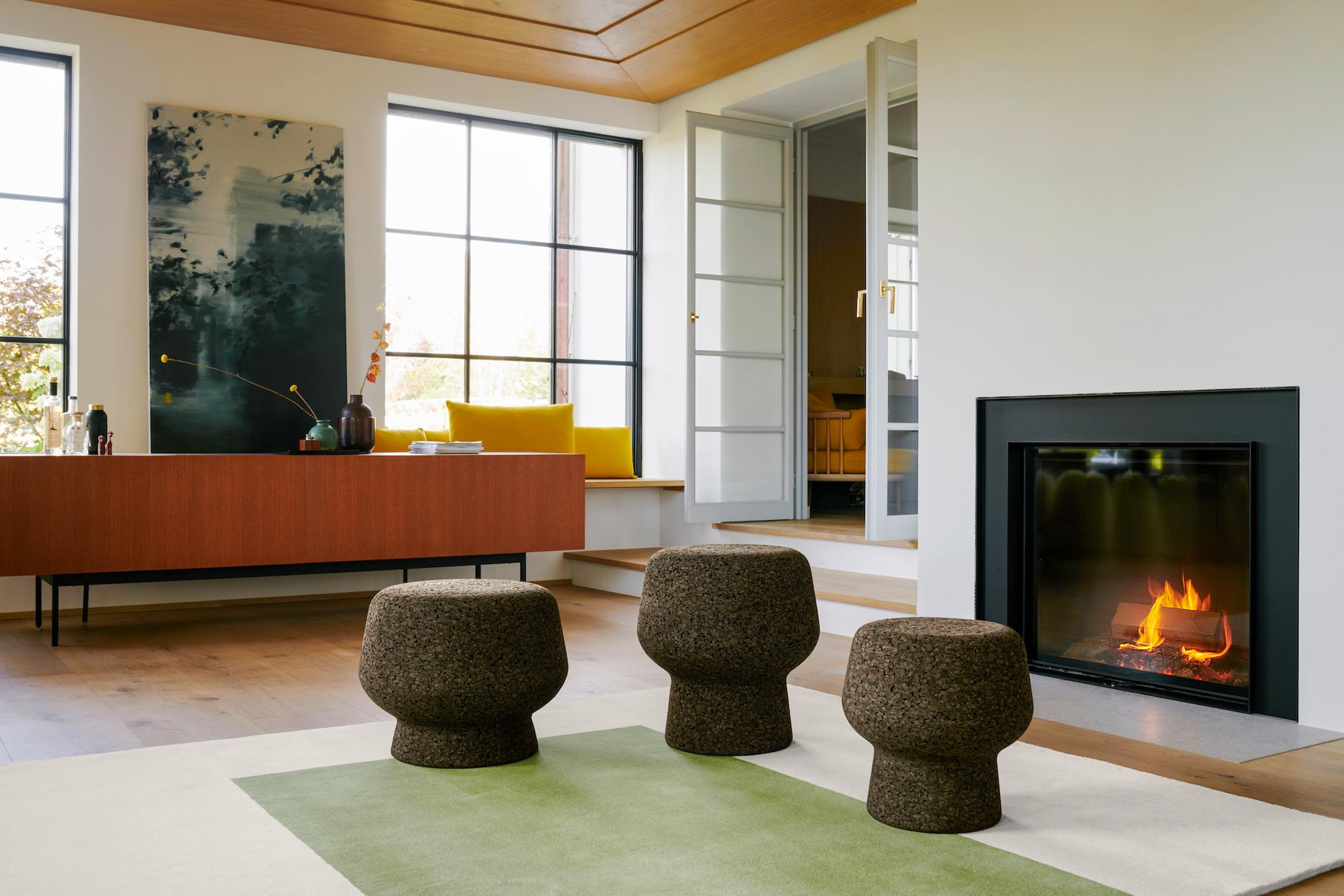 Set of Three ClassiCon Cork Side Tables Designed by Herzog & de Meuron In New Condition For Sale In New York, NY