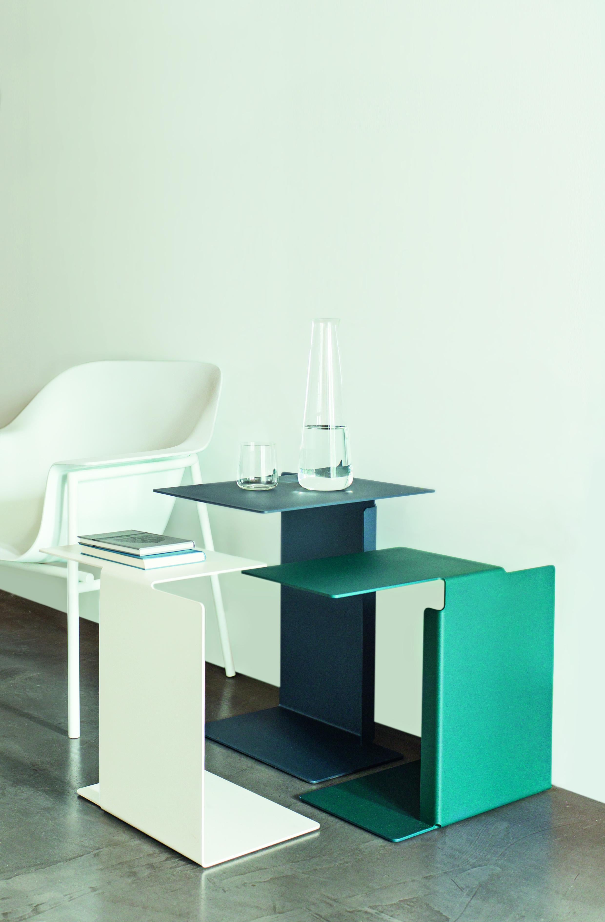 Powder-Coated ClassiCon Diana A Side Table in Ocean Blue by Konstantin Grcic For Sale