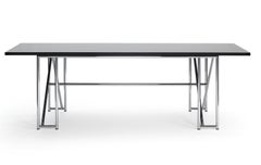 ClassiCon Double X Table in Black High Gloss Lacquer by Eileen Gray