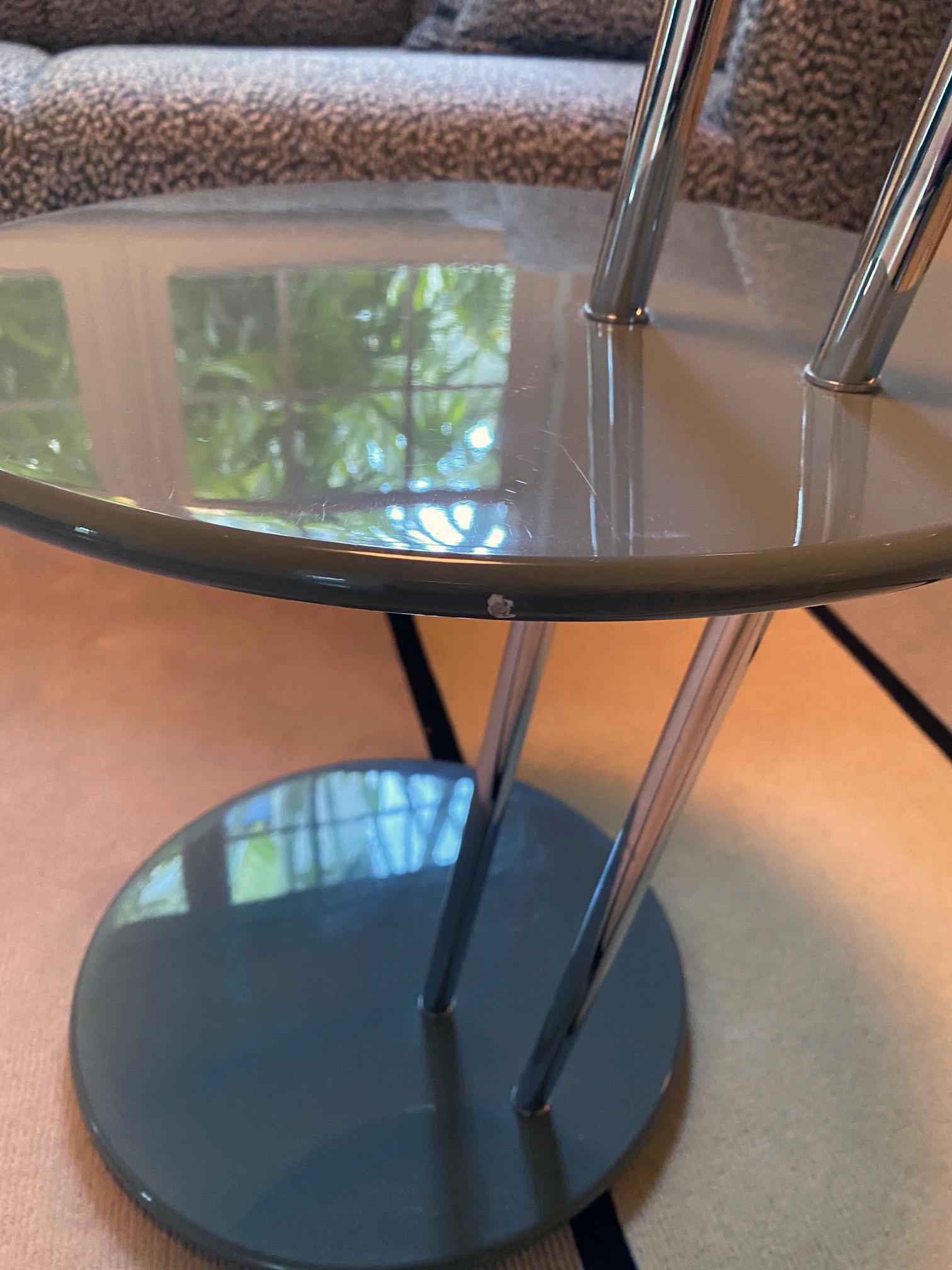 Modern ClassiCon Grey Round Occasional Table Designed by Eileen Gray