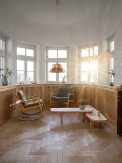 ClassiCon Matéria Natural Travertine Side Table Designed by Christian Haas