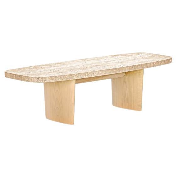 ClassiCon Matéria Natural Travertine Side Table Designed by Christian Haas For Sale