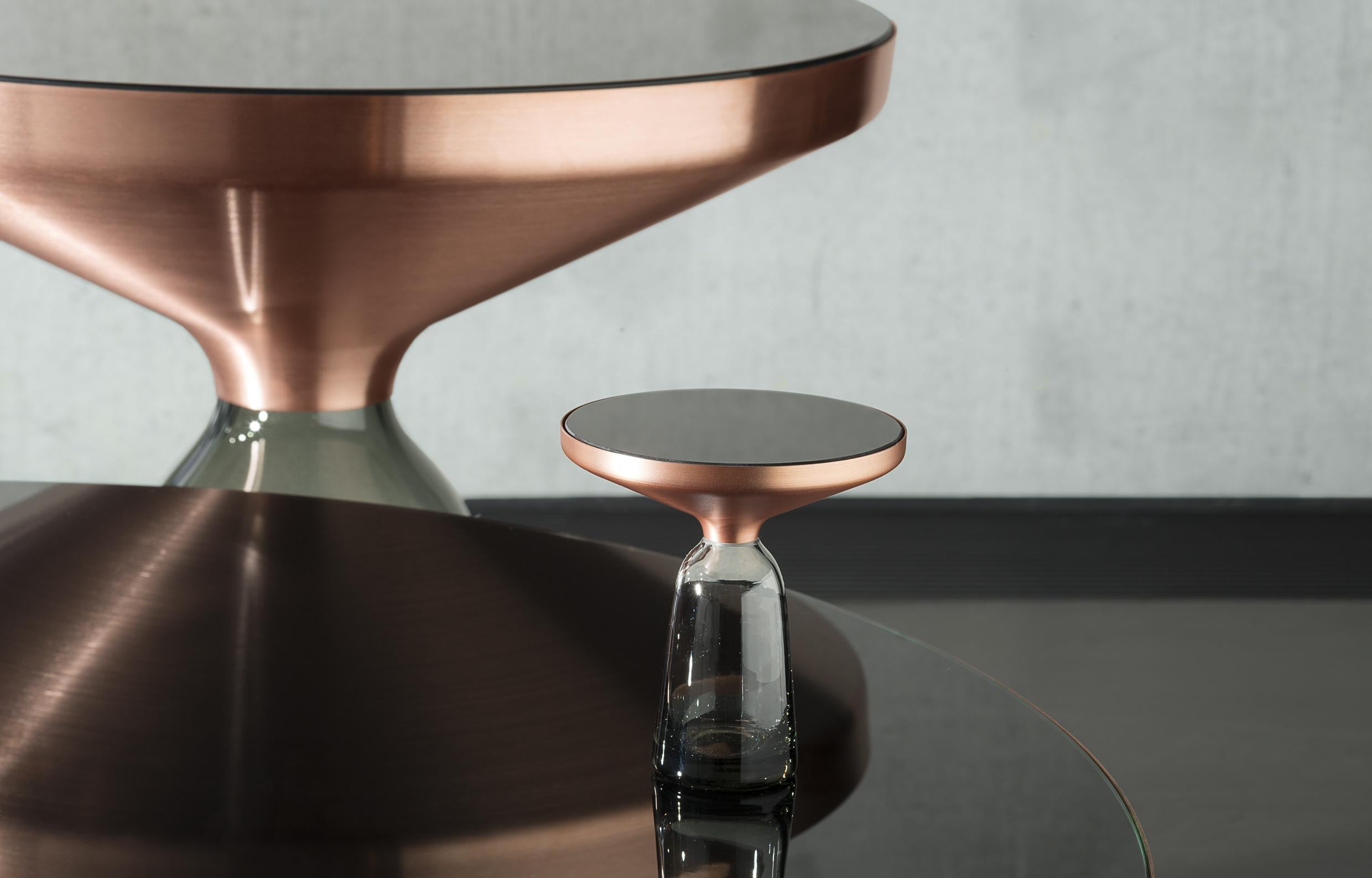 Hand-Crafted ClassiCon Miniature Bell Side Table in Copper and Grey by Sebastian Herkner