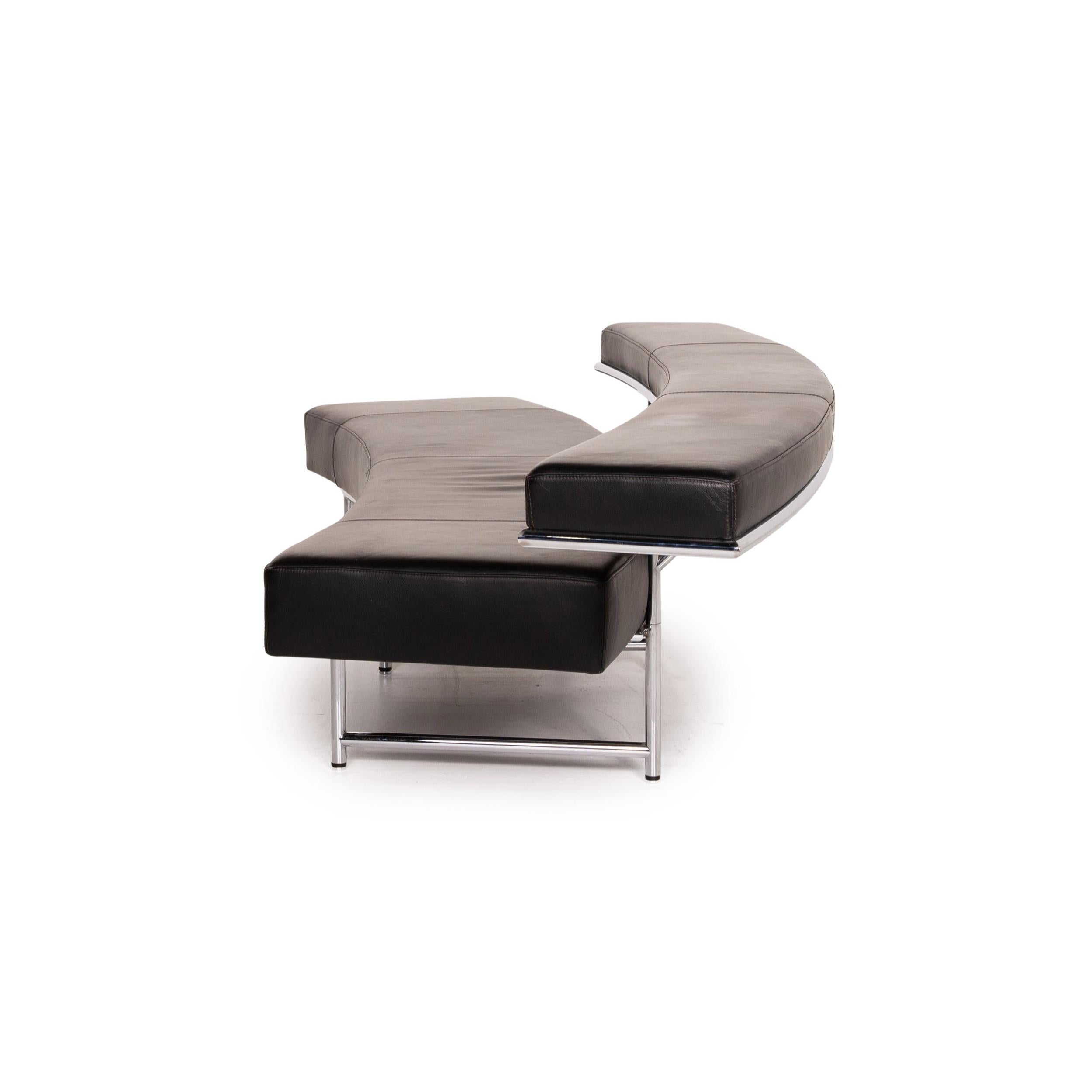 ClassiCon Monte Carlo Leather Sofas Black Four-Seat Couch 5