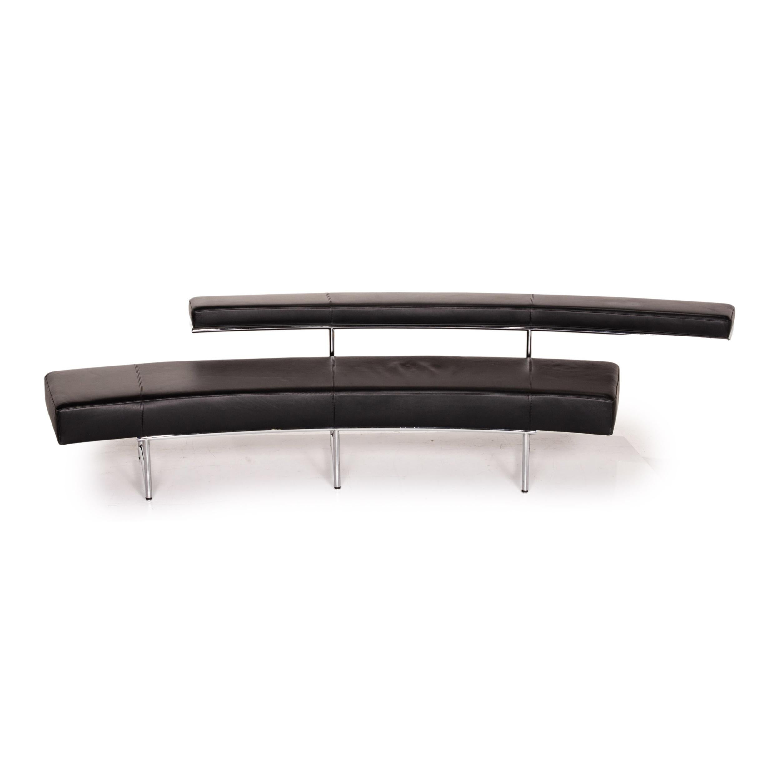 ClassiCon Monte Carlo Leather Sofas Black Four-Seat Couch 2