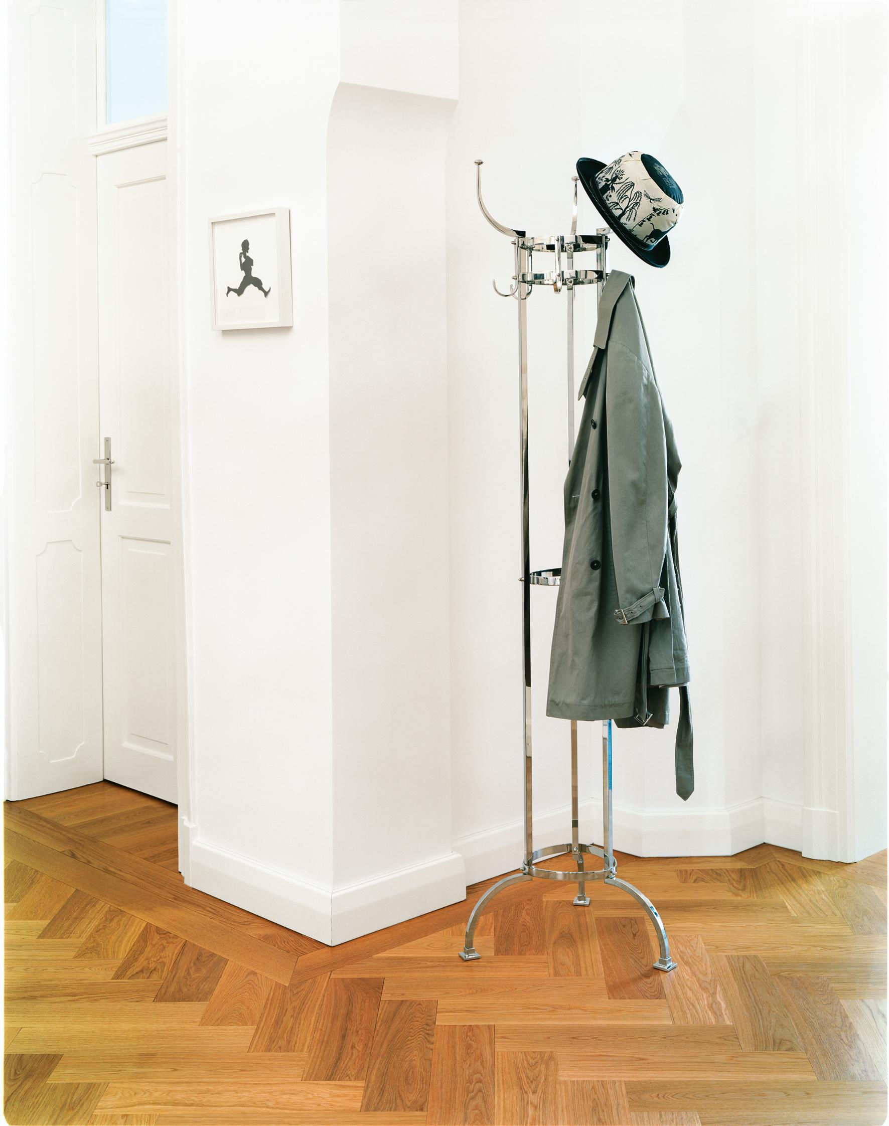 German ClassiCon Nymphenburg Coat Stand in Black Nickel-Plated by Otto Blümel For Sale