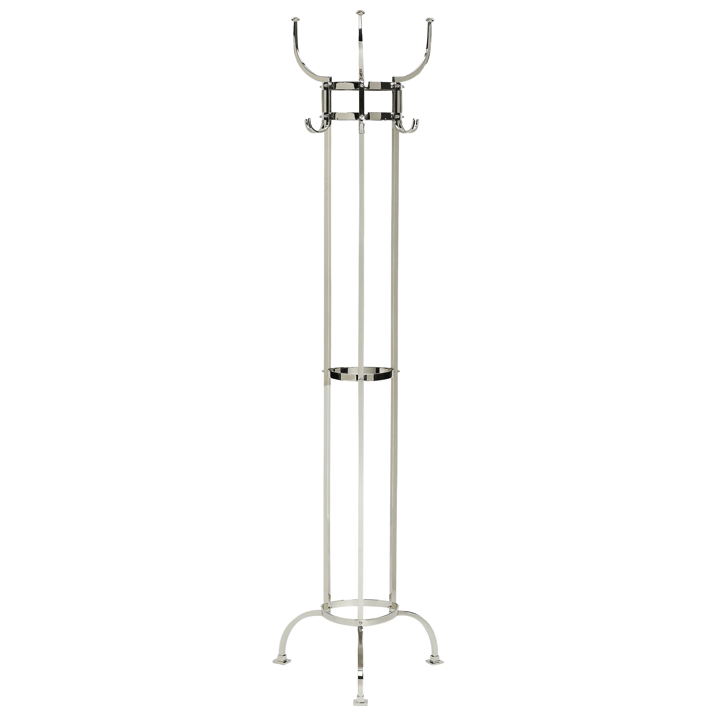 Porte-manteaux ClassiCon Nymphenburg en laiton nickelé d'Otto Blümel