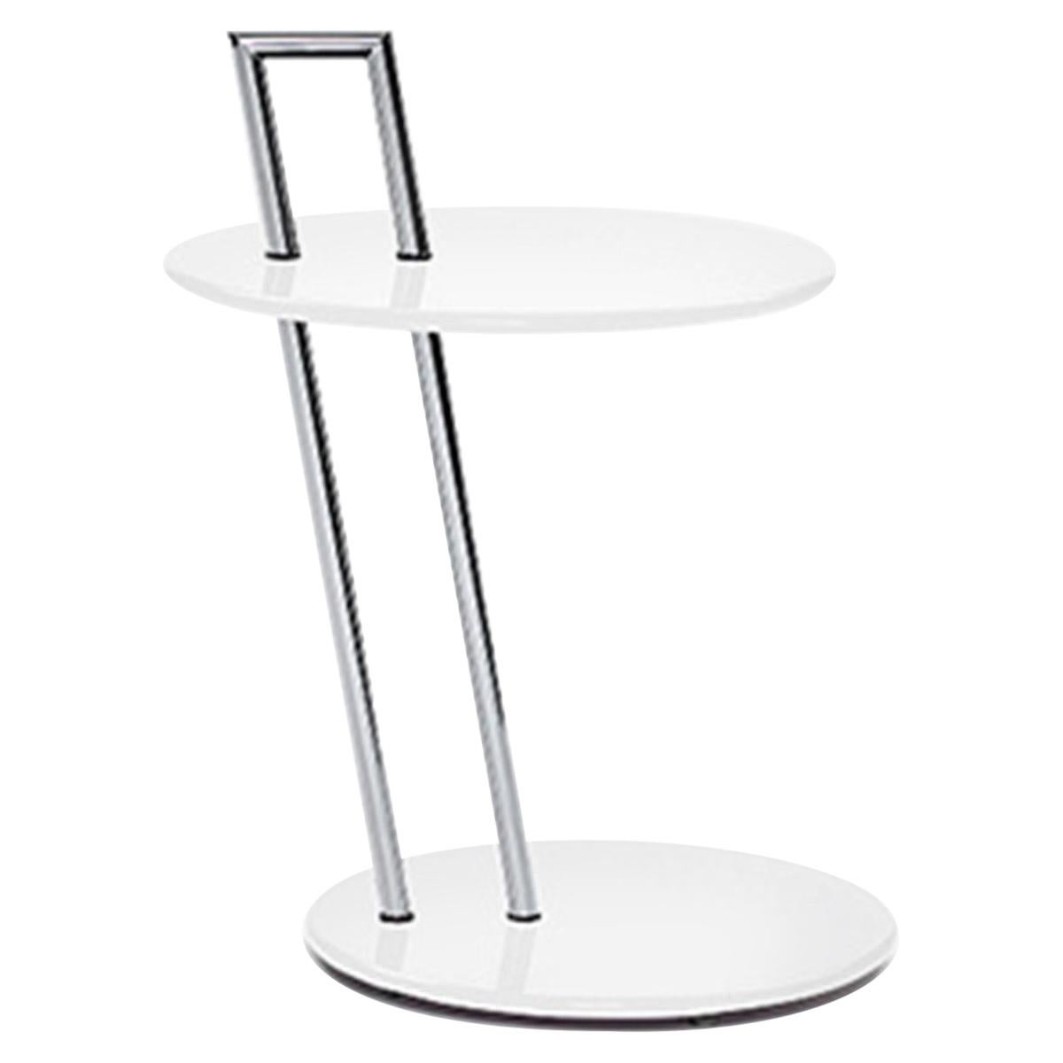 ClassiCon Occasional Round Side Table in White by Eileen Gray For Sale
