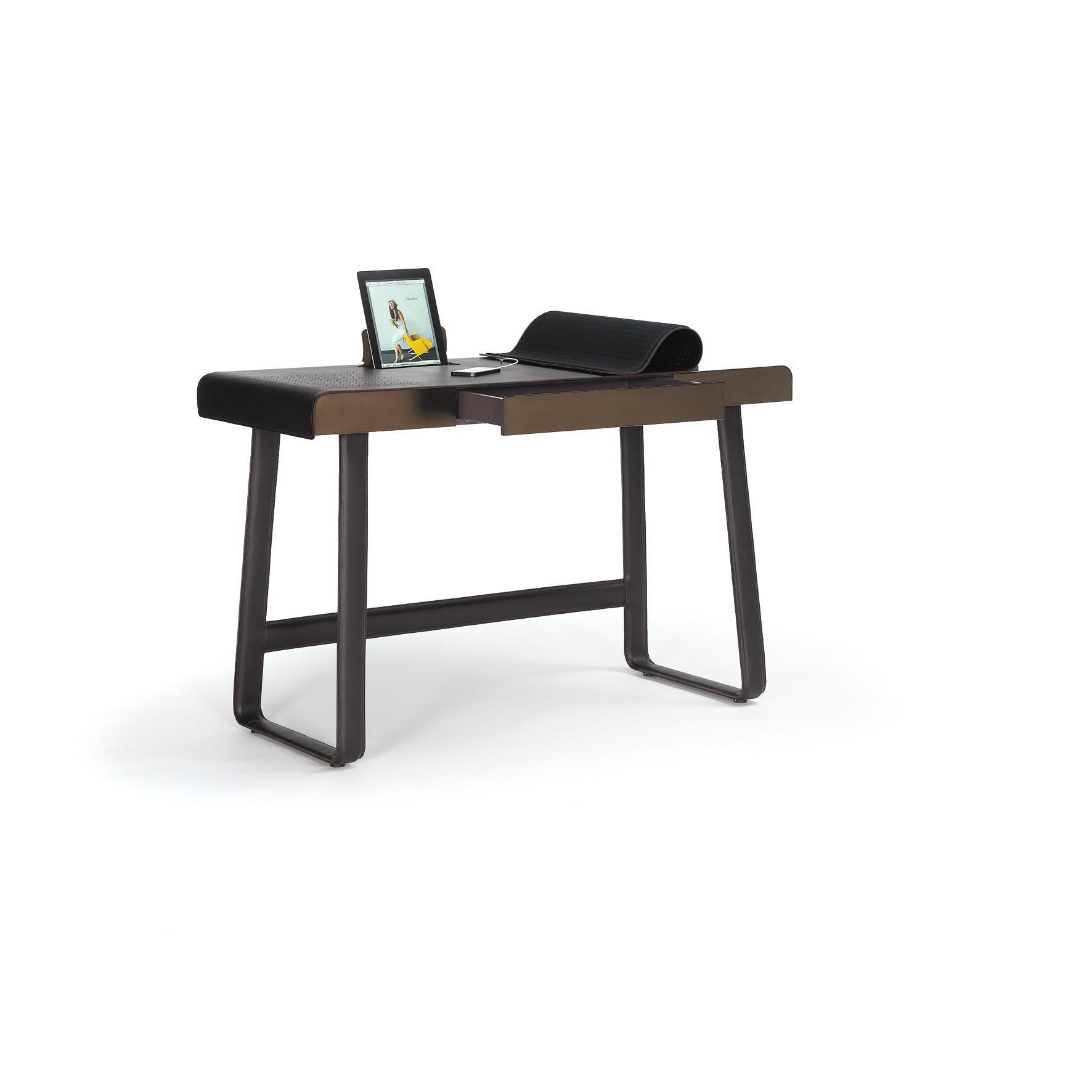 Modern ClassiCon Pegasus Desk in Black with Leather by IF Group & Tilla Goldberg For Sale